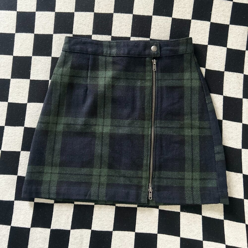 Abercrombie & Fitch Wool Blend Plaid Skirt